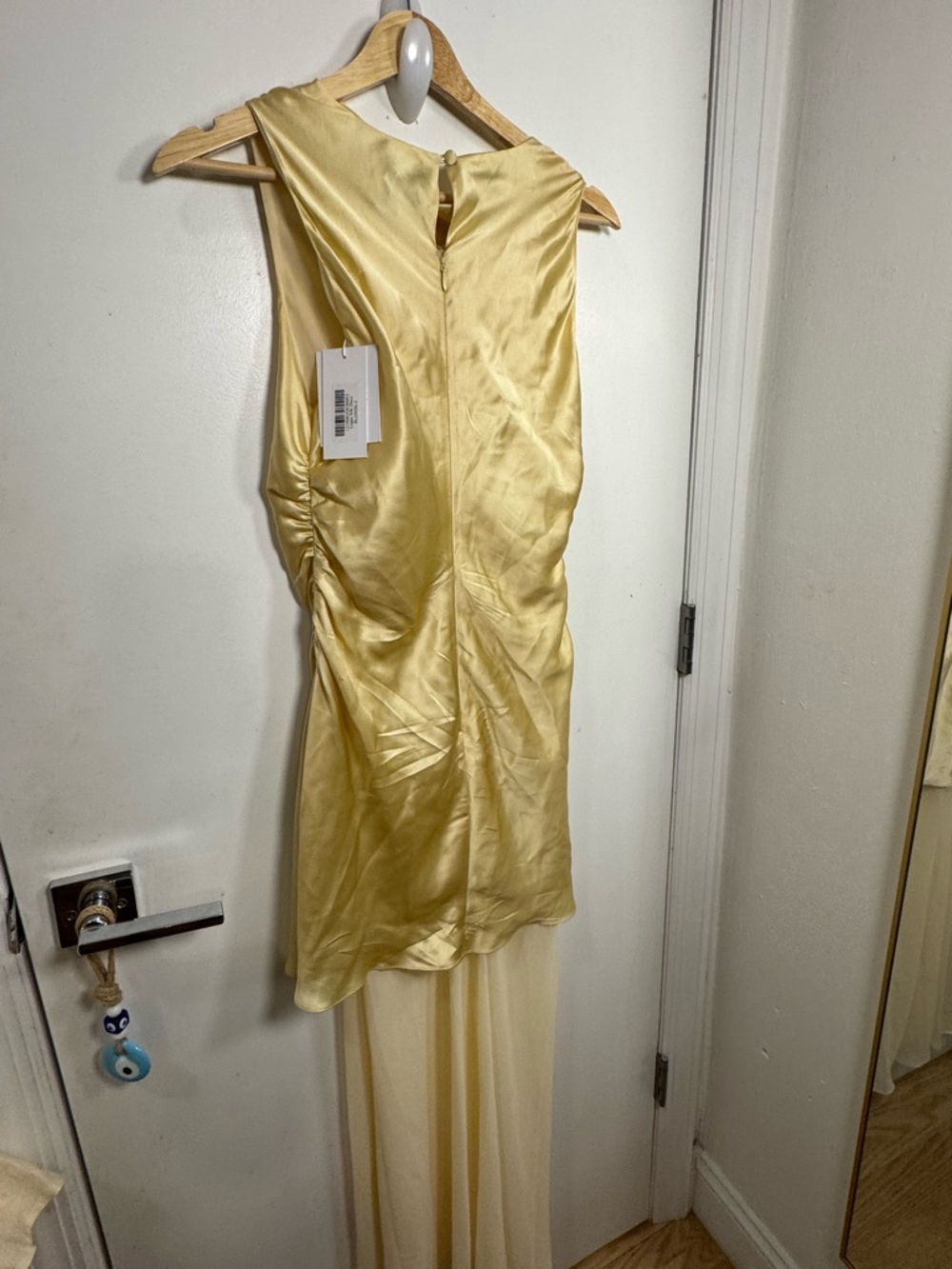NWT reformation Logan silk dress in blonde / size 2 - Picture 6 of 7